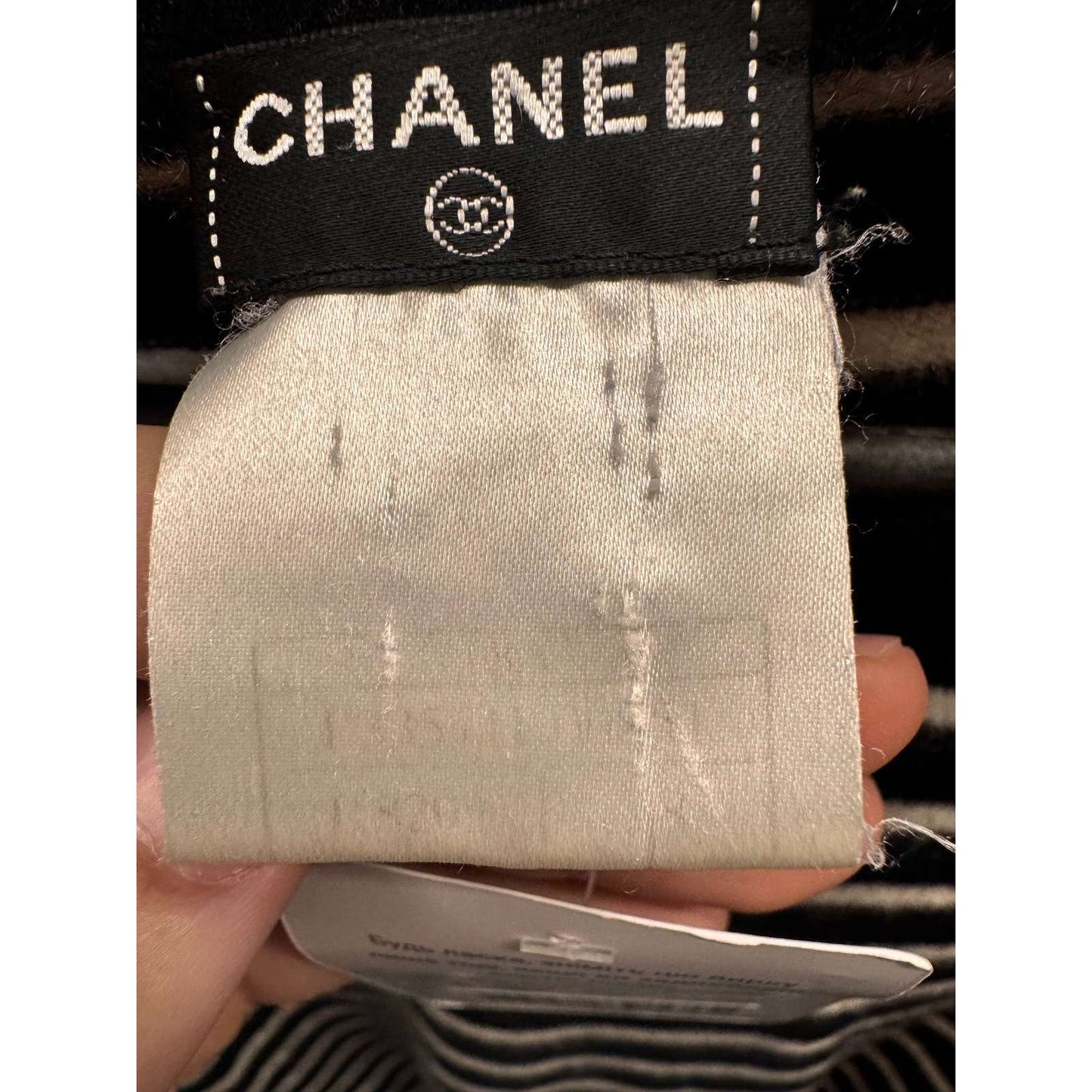 Chanel Striped Short-Pile Knit Sweater - Size S pre-owned