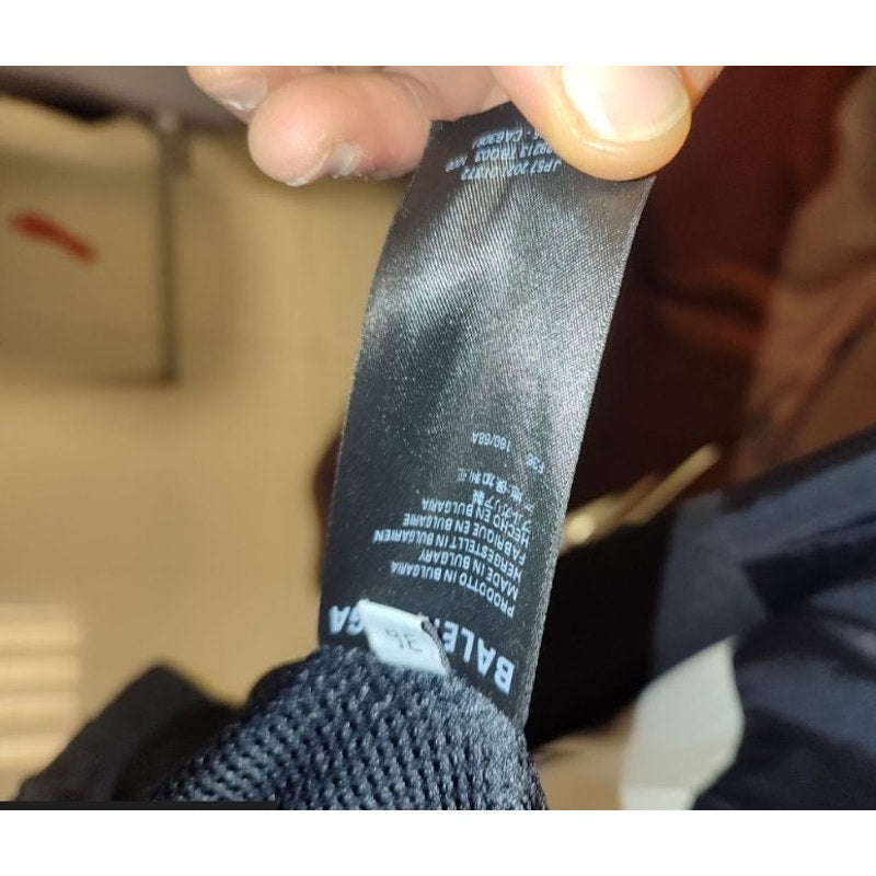 Balenciaga Oversize Logo Stylish Black Coat Jacket sz.36 Pre-owned