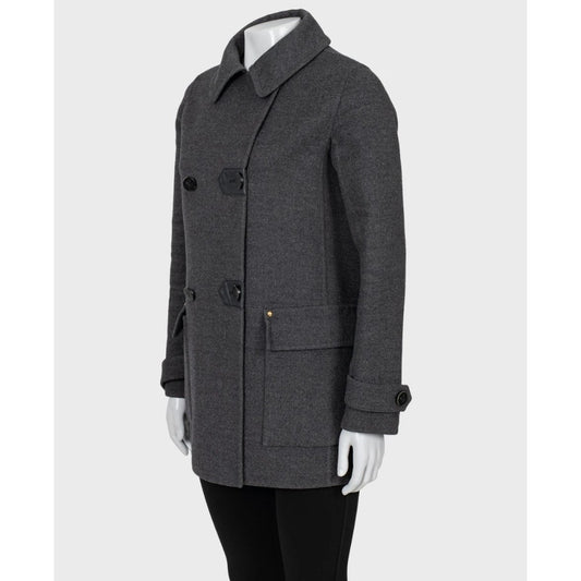 Louis Vuitton Grey Wool Cashmere Coat - Sz.XXS (IT36) Pre-owned