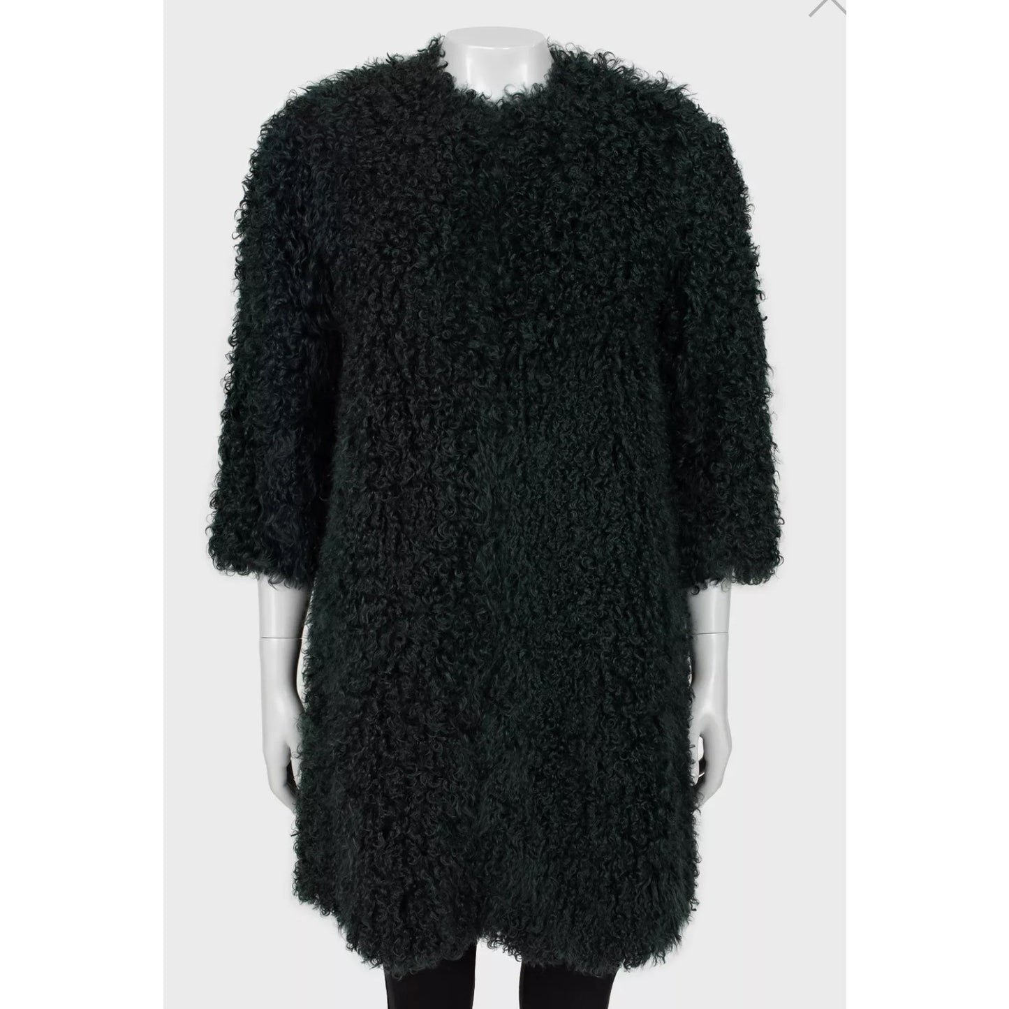 Max Mara Dark Green Karakul Fur Coat - Size XS / IT38 Pre-owned