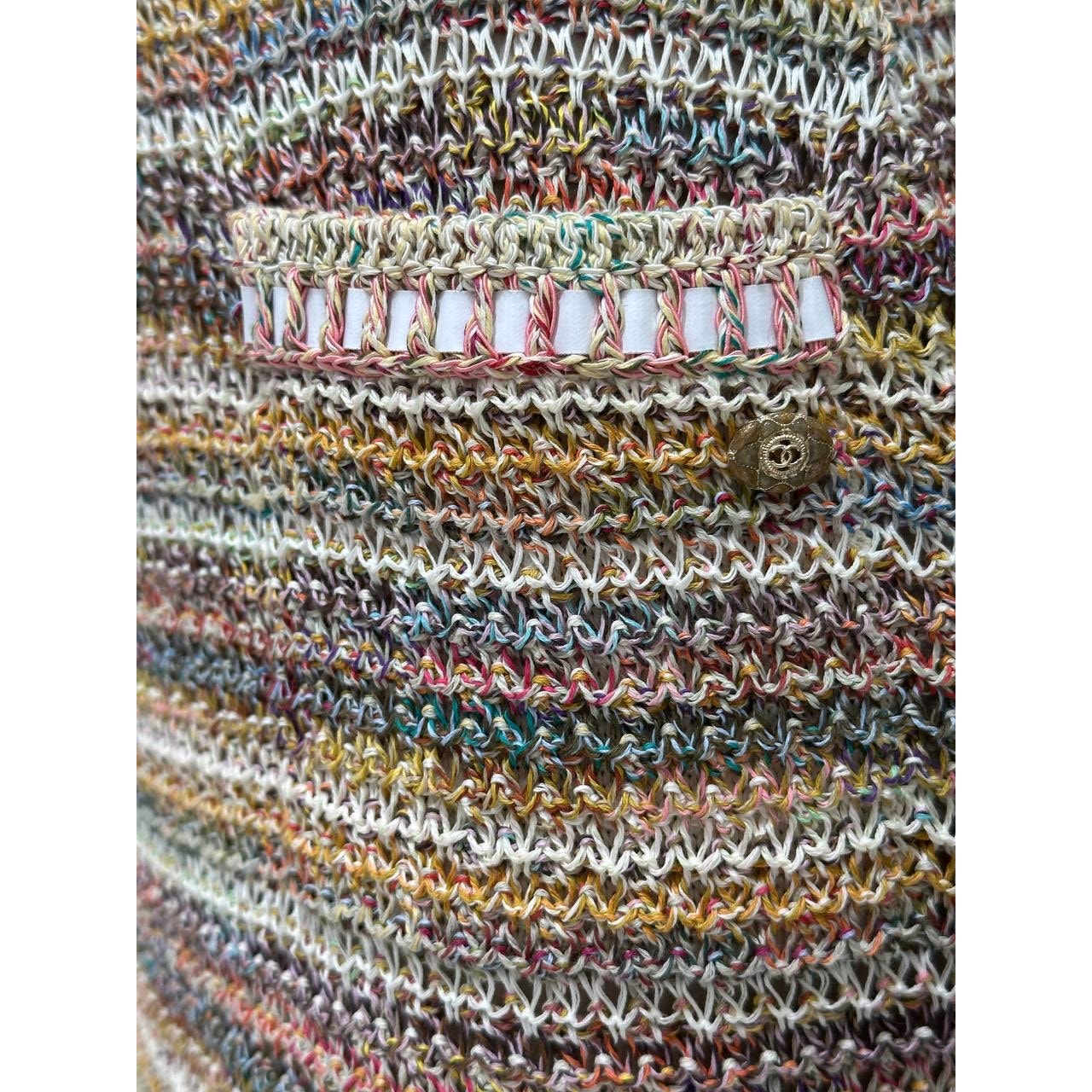 CHANEL 17C Cuba Collection Multicolor Knit Dress Sz.34 Pre-owned