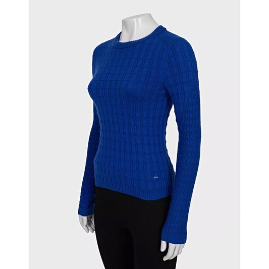 Chanel Blue Cashmere Blend Fitted Sweater Sz.34/XS Pre-owned