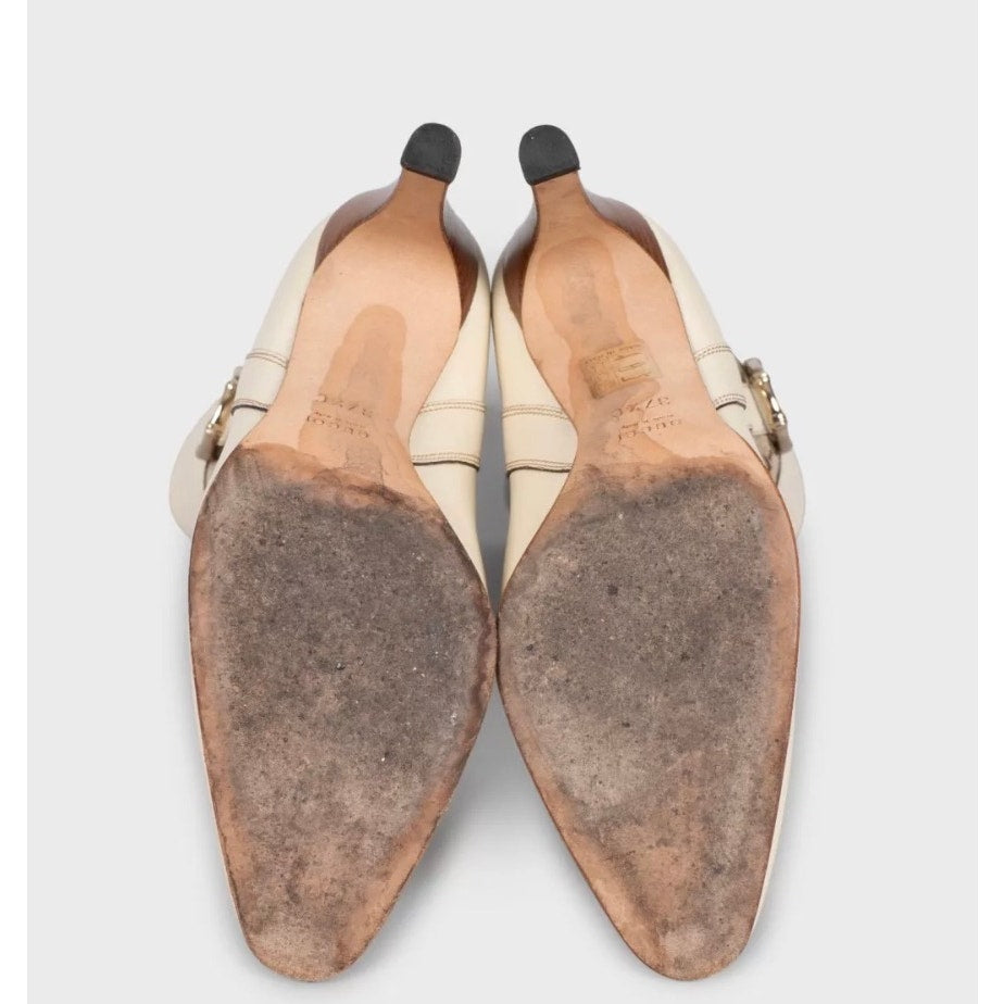 Gucci White Textile & Leather Ankle Boots - Size 37.5 Pre-owned