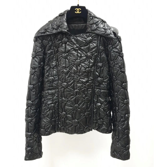 CHANEL Runway 2015 Black Quilted Leather Jacket - Size 38 Pre-owned