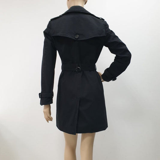 Burberry Black Double Breasted Trench Coat - Size 40 Pre-owned