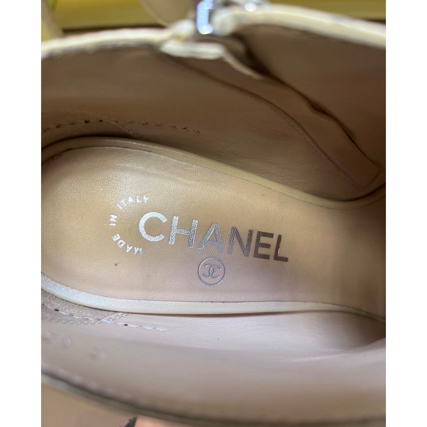 Chanel Beige Leather Open-Toe Ankle Booties - Size 40.5 pre-owned