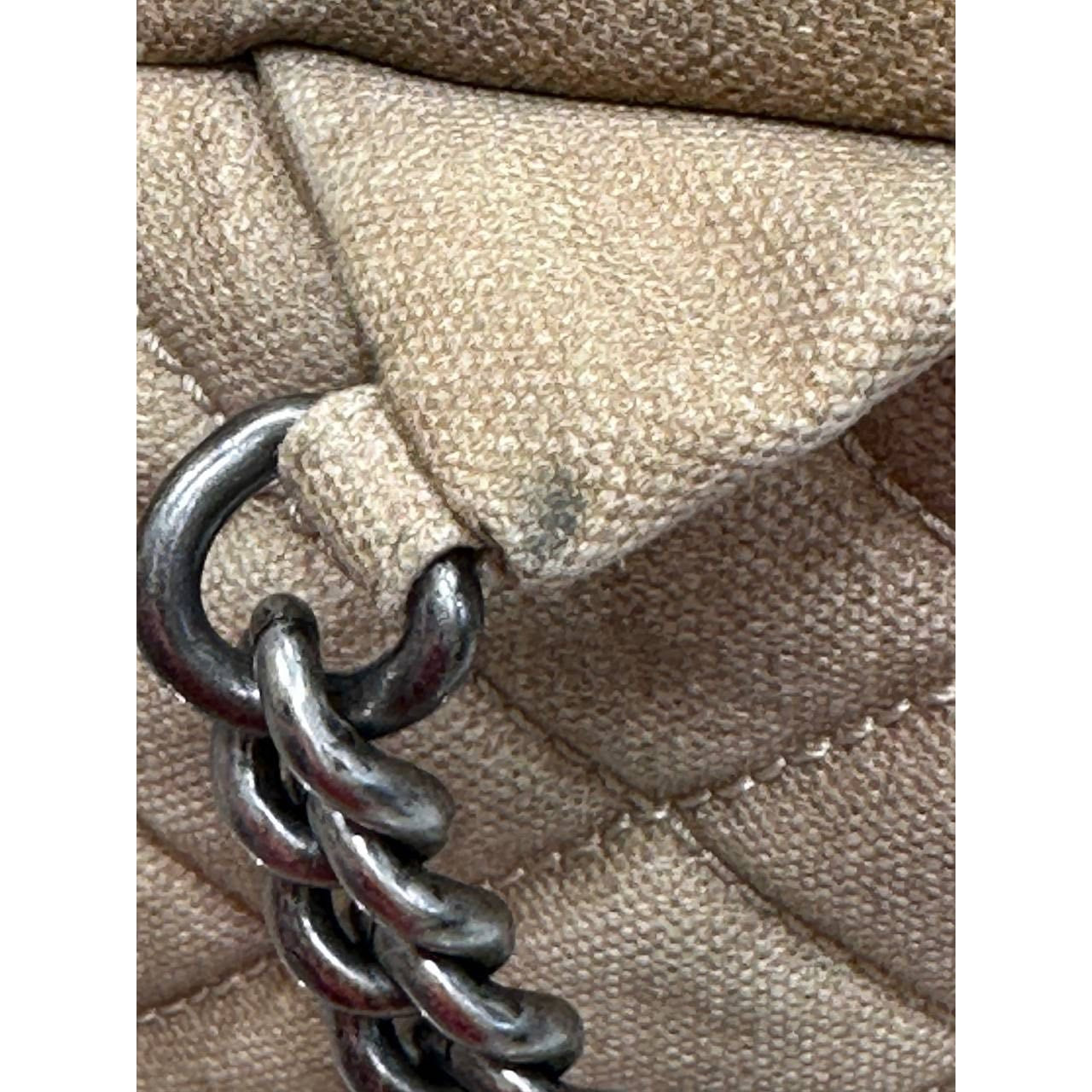 Chanel Graffiti Canvas & Leather Backpack Beige Pre-owned