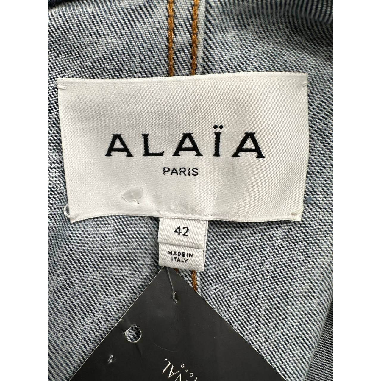 Alaïa Blue Faded Denim Asymmetric Trench Coat Sz 42 Pre-owned