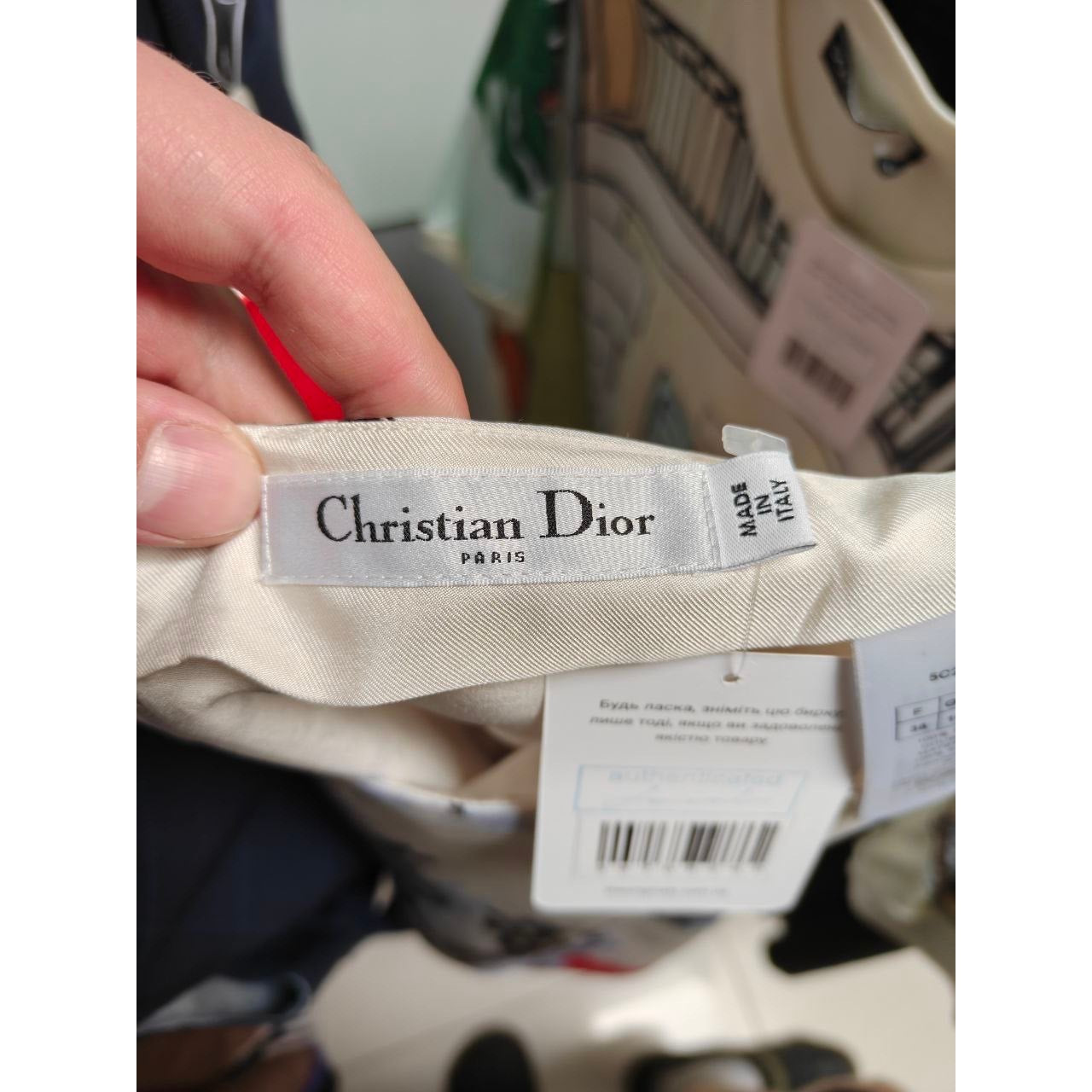 Christian Dior White Floral Silk Skirt - Size 38 Pre-owned