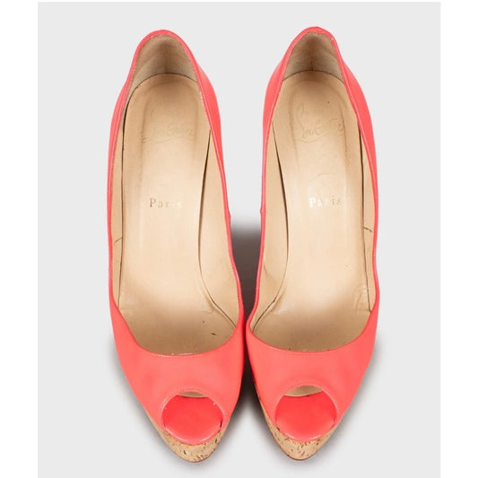 Christian Louboutin Pink Patent Wedge Heels Sz.37 Pre-owned