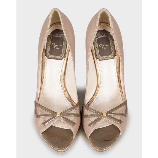 Christian Dior Beige t Leather Bow Pumps Size 36 pre-owned