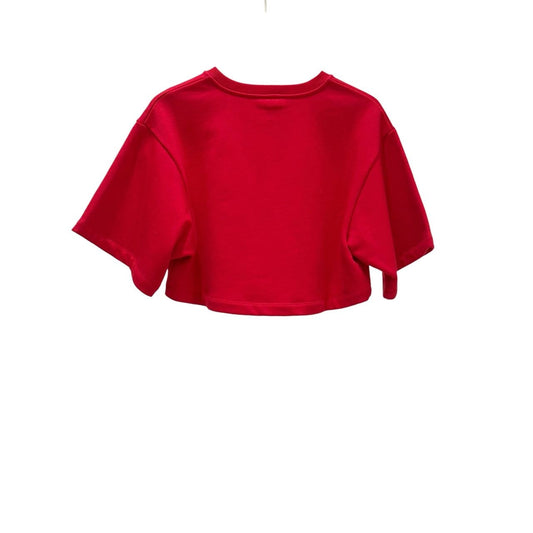 NWOT Celine Cropped Red Cotton T-Shirt sz.XS Pre-owned