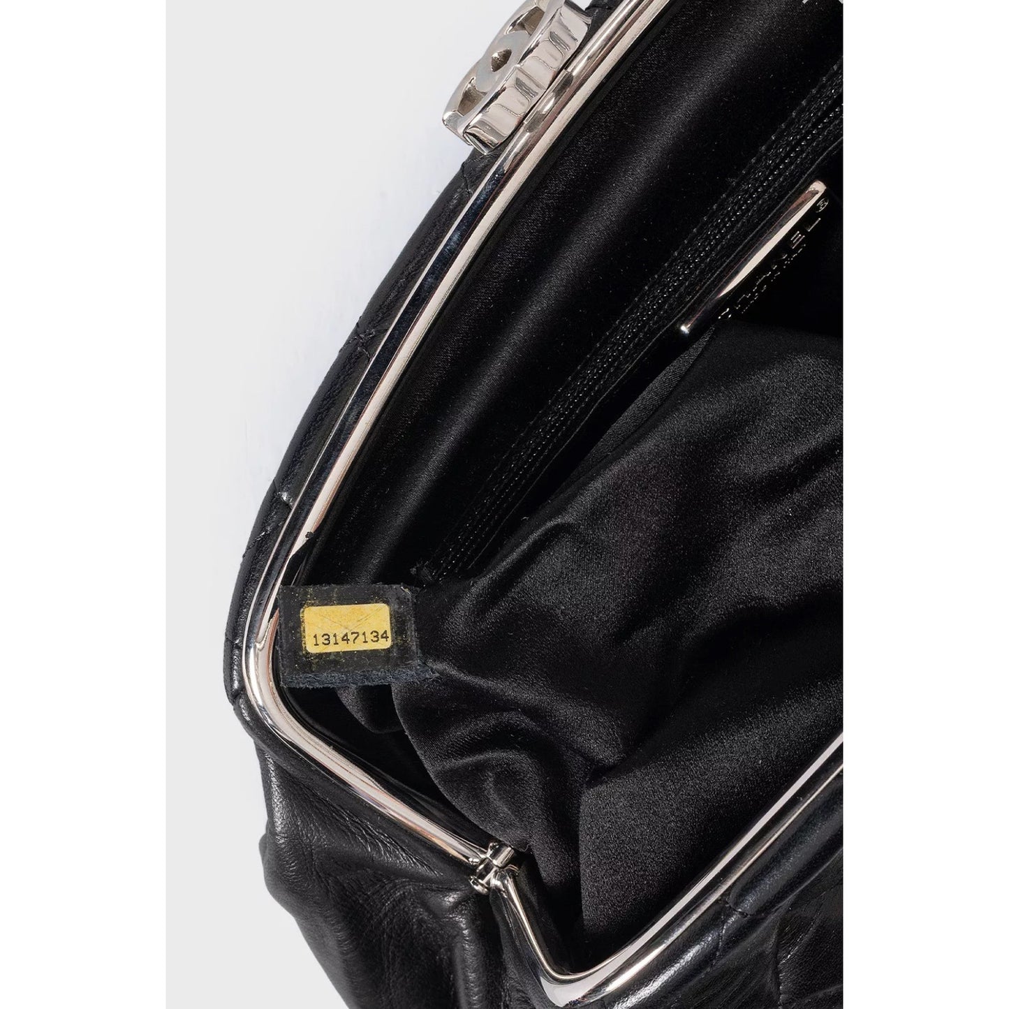 Chanel Mademoiselle Black Calfskin Coco Mark Clutch Bag Pre-owned