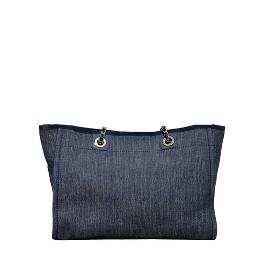 Chanel Deauville Large Denim Canvas Tote Bag Pre-owned