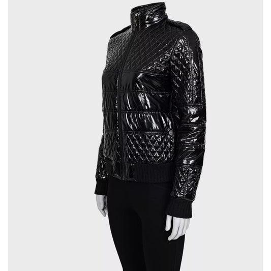 Chanel Fall 2011 Black Polyurethane Fitted Jacket FR40 Pre-owned