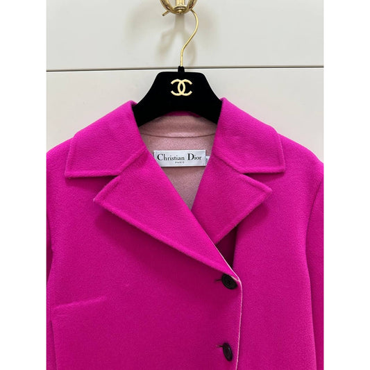 Christian Dior Vintage Fuchsia Cashmere Jacket Sz.38 Pre-owned