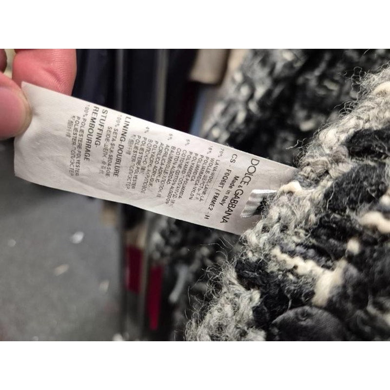 Dolce & Gabbana Wool Blend Collarless Coat Sz.40 Pre-owned