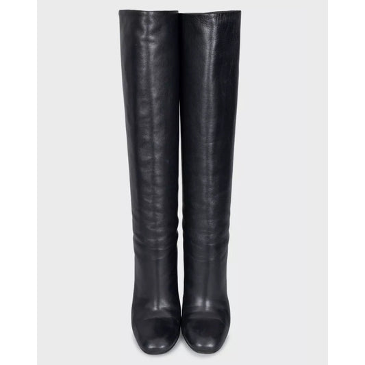 Gucci Studded Leather Block Heel Boots - Size 36.5 Pre-owned