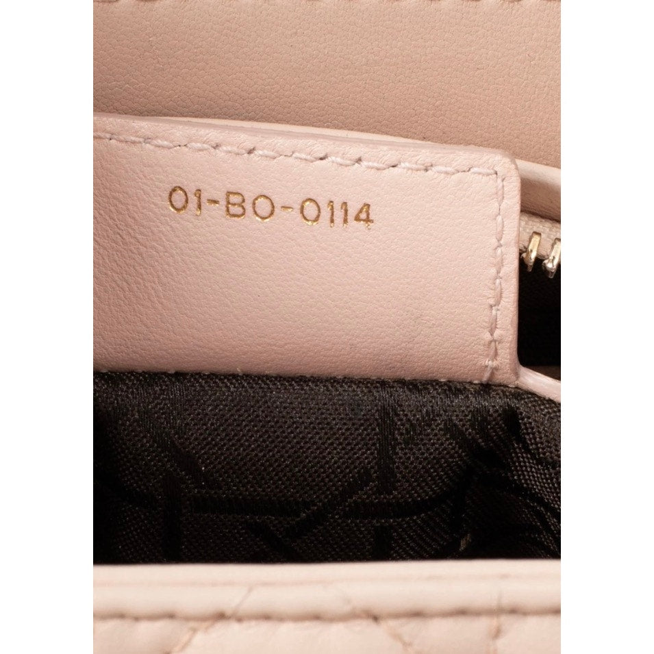 Lady Dior Medium Pink Leather Handbag Pre-owned