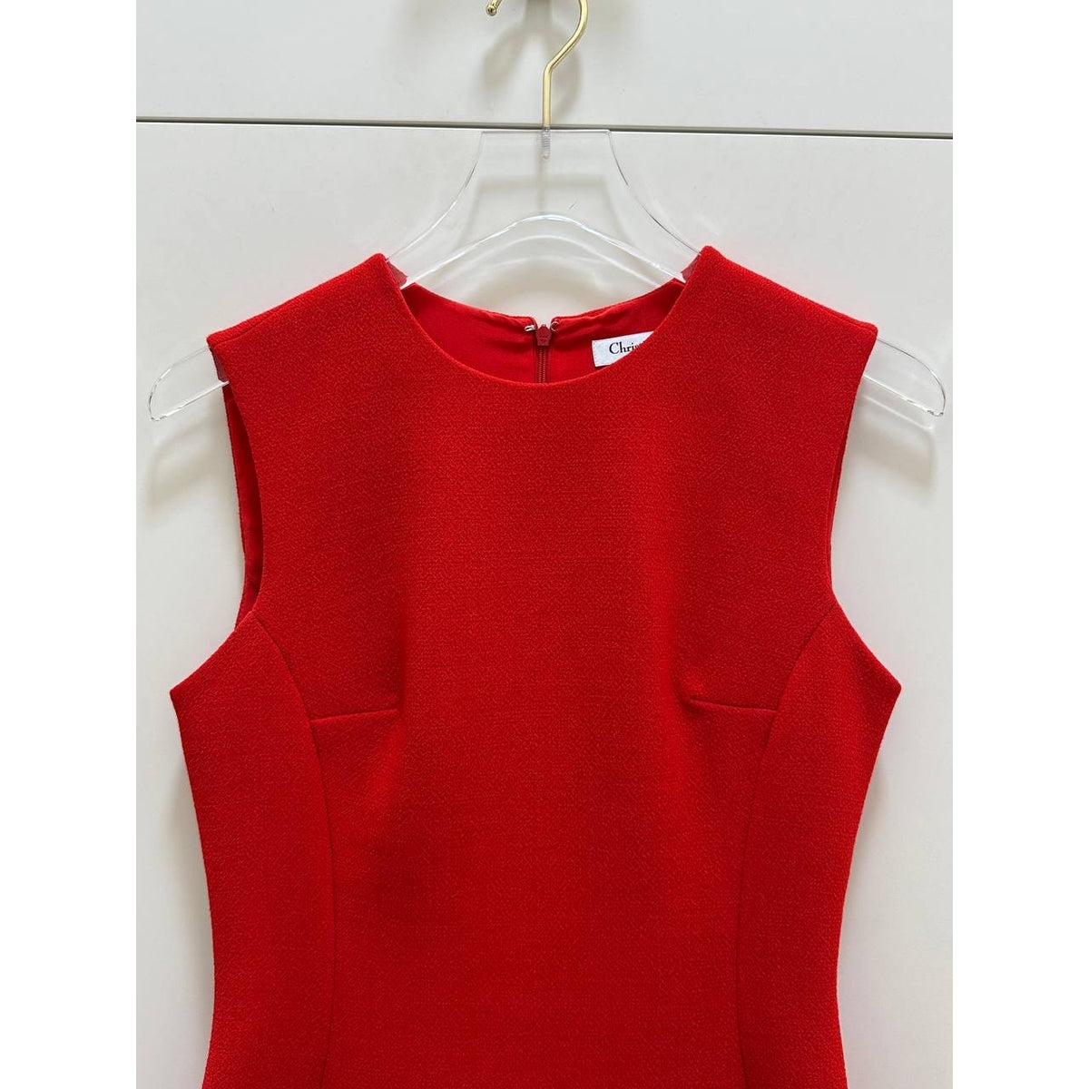 Christian Dior Red Wool A-Line Mini Dress Sz.38 Pre-owned