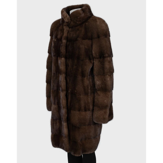 Manzari Brown Mink Fur Coat Sz.46/ XXL Pre-owned