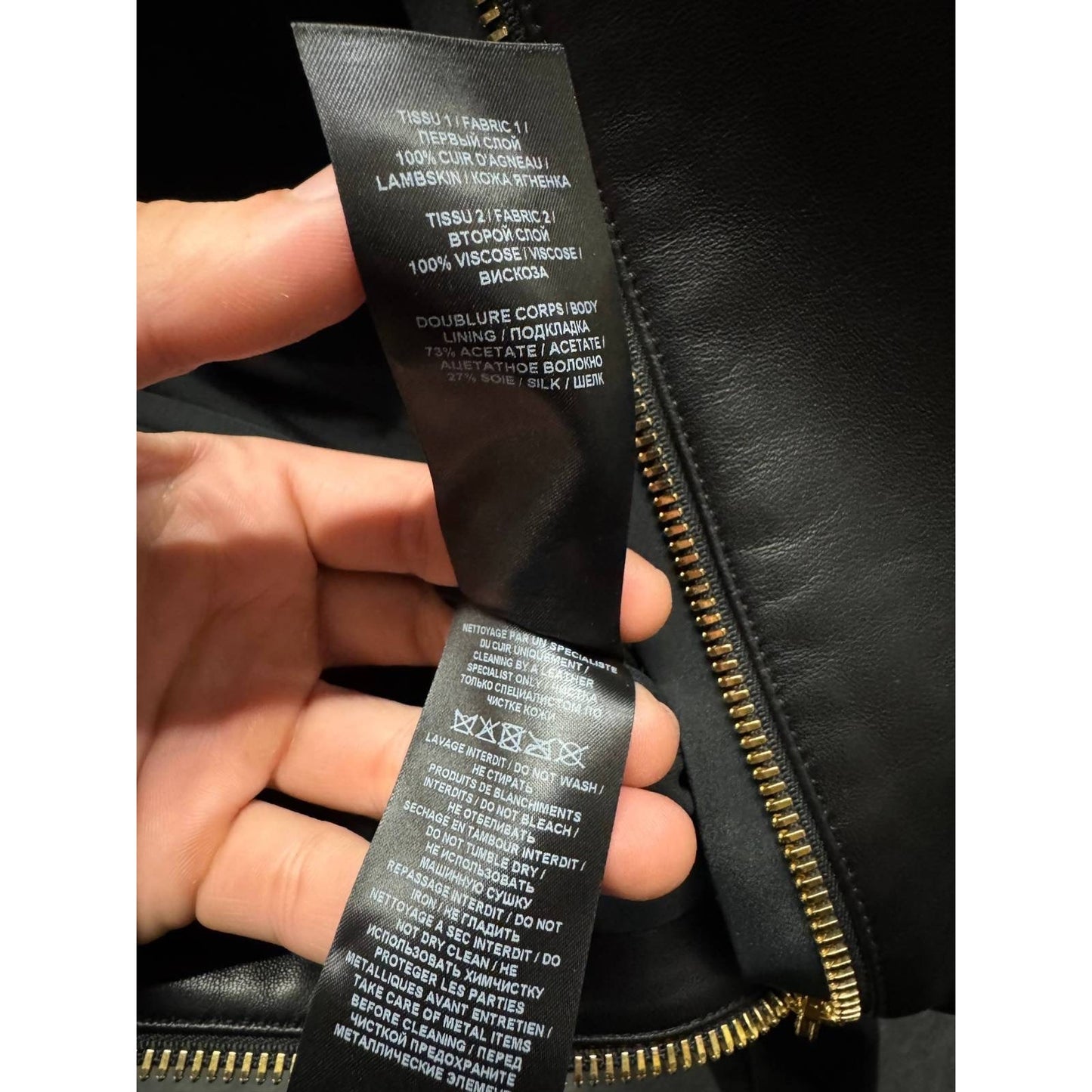 Balmain Black Lambskin Leather Mini Dress Sz.34/ XS Pre-owned