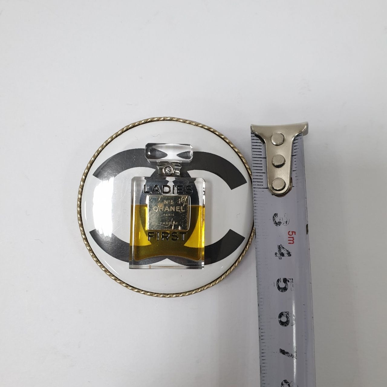 Chanel Ladies First Perfume Bottle Gold Black Clear Brooch Pre-owned