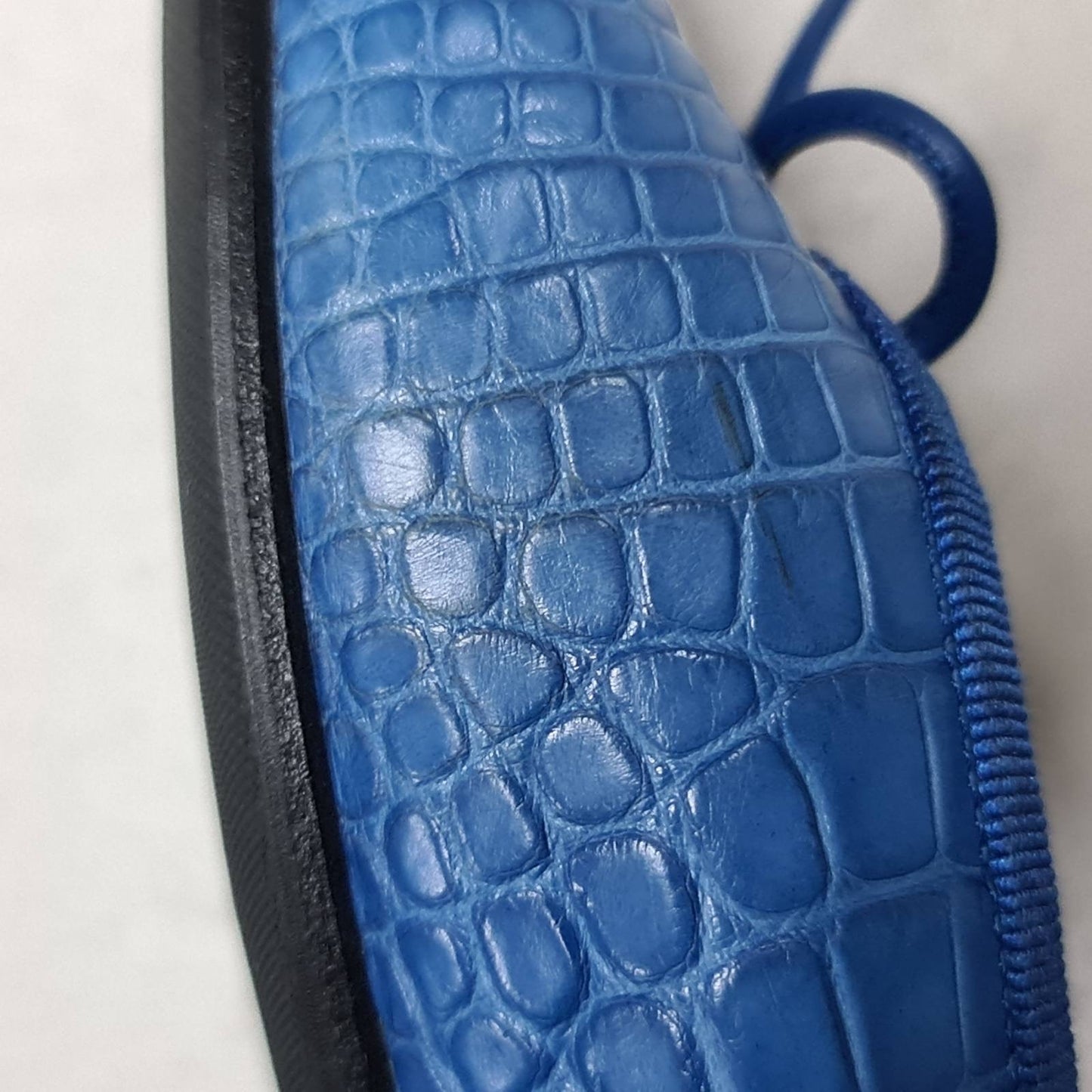 CHANEL Blue Alligator CC Ballerina Flats  Sz. 40.5 Pre-owned