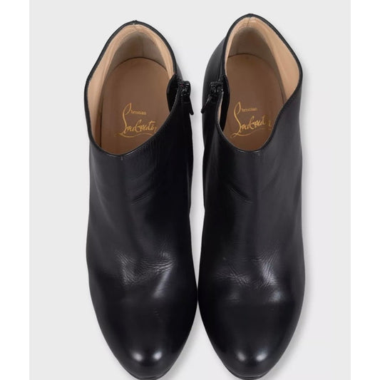 Christian Louboutin Black Leather Stiletto Ankle Boots Sz.39 Pre-owned