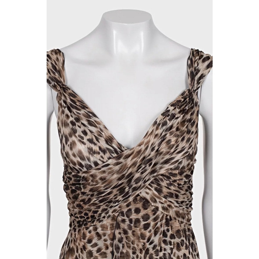 Valentino Animal Print Silk Dress - UK10 / M Pre-owned