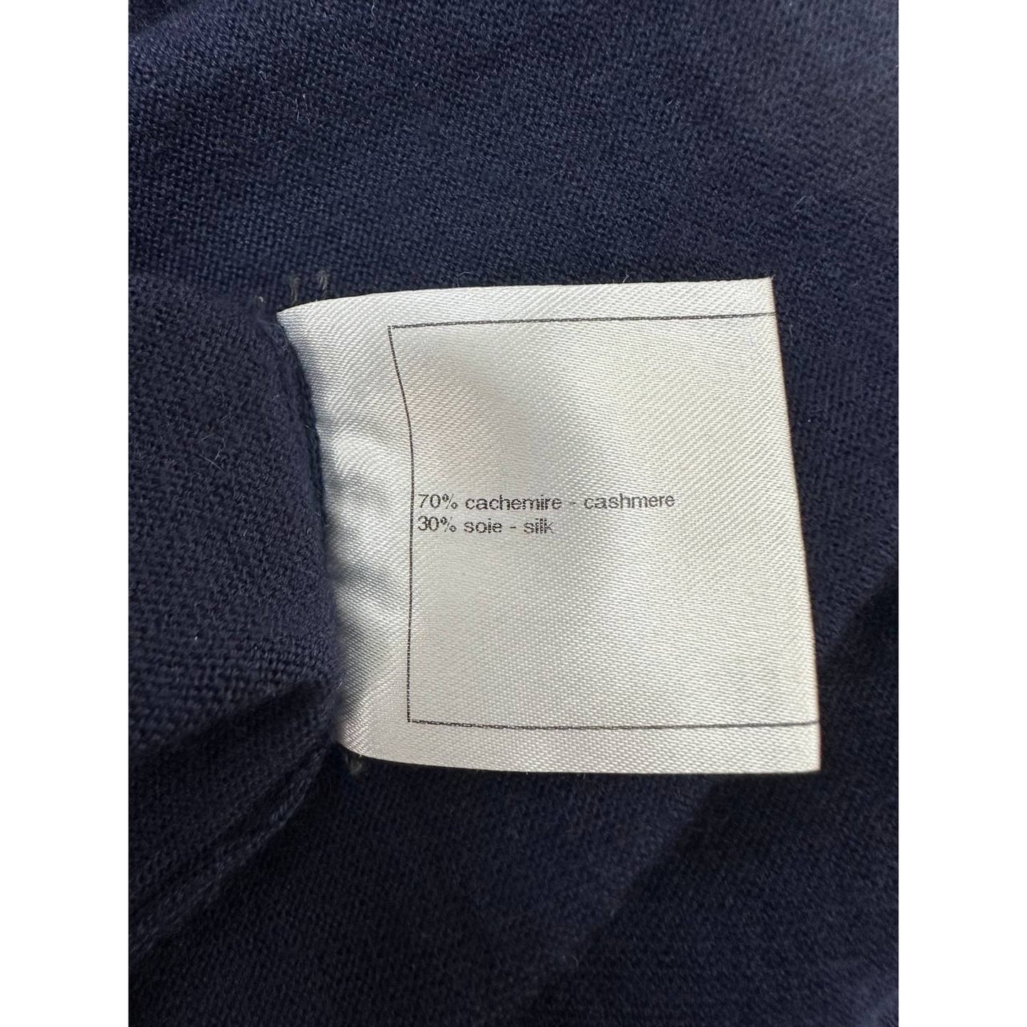 Chanel Navy Cashmere CC Logo Jumper Sz.40 pre-owned