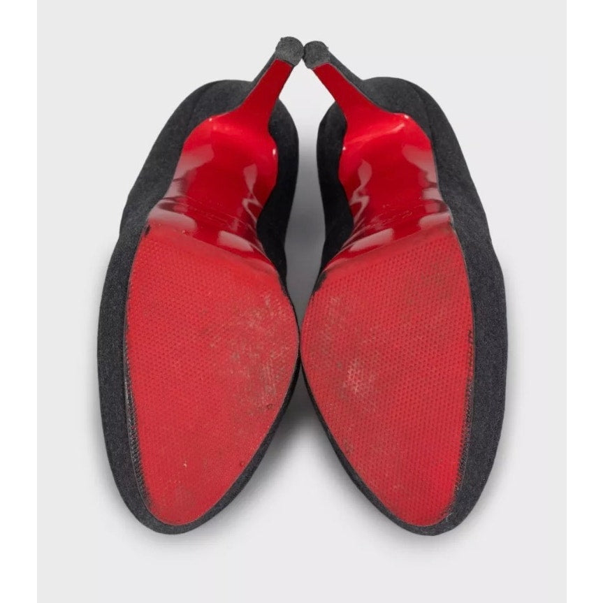 Christian Louboutin Black Textile Stiletto Pumps sz.39.5 Pre-owned
