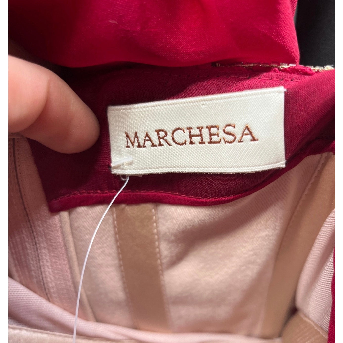 Marchesa Red Silk Crystal Embellished Maxi Dress Sz 6/M pre-owned