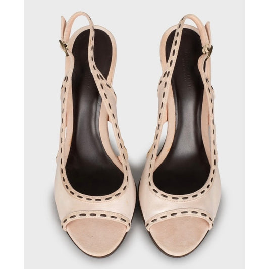 Bottega Veneta Beige Woven Stiletto Heel Sandals, Size 40 Pre-owned