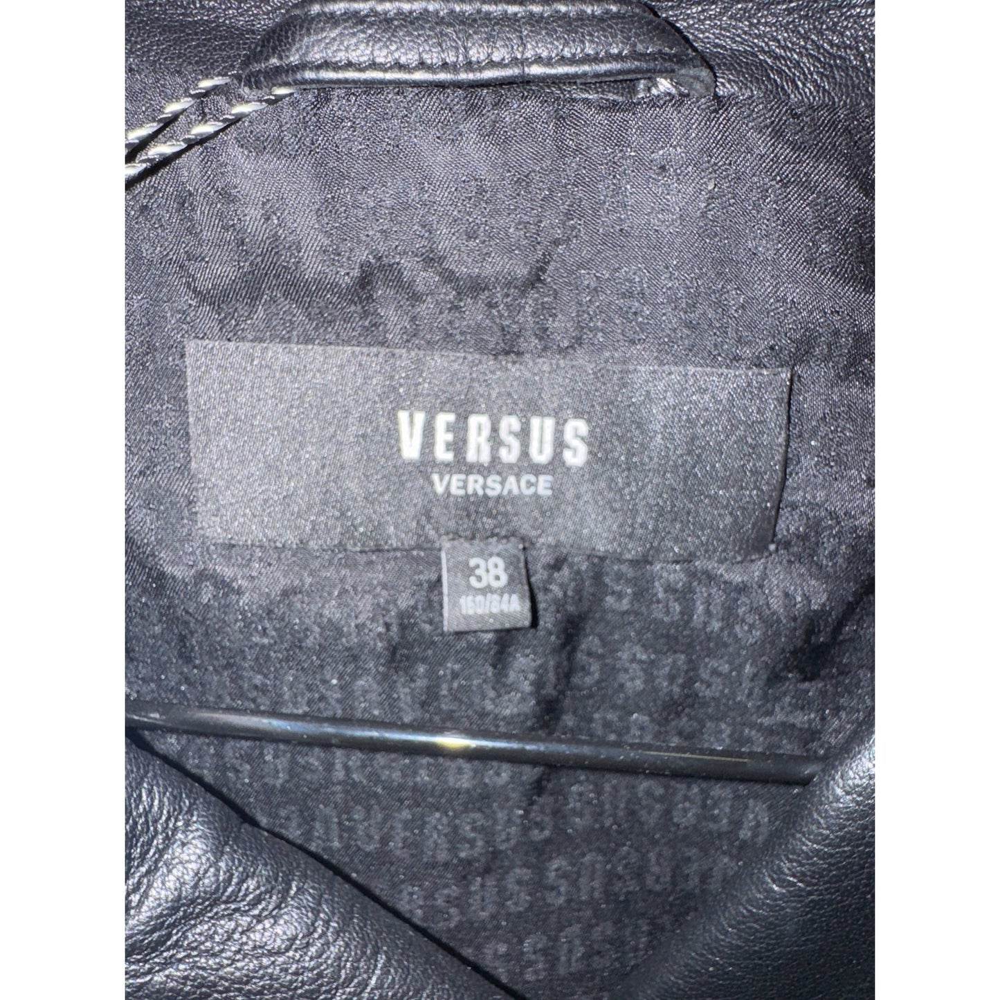 Versus Versace Black Leather Jacket - Size 38/XS Pre-owned