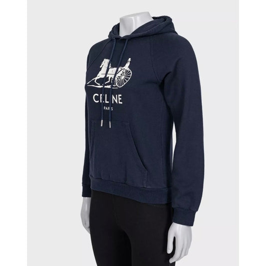 Celine Blue Cotton Cashmere Hoodie - Size XS Pre-owned