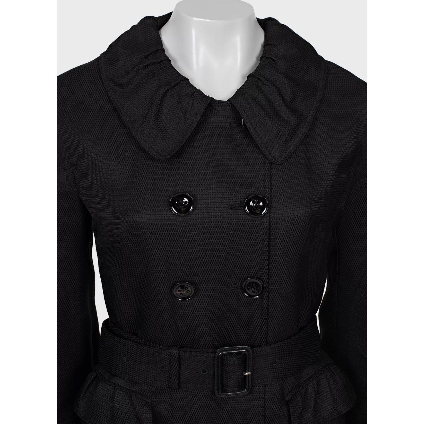 Burberry Black Fitted Trench Coat - Size L (IT44) Pre-owned