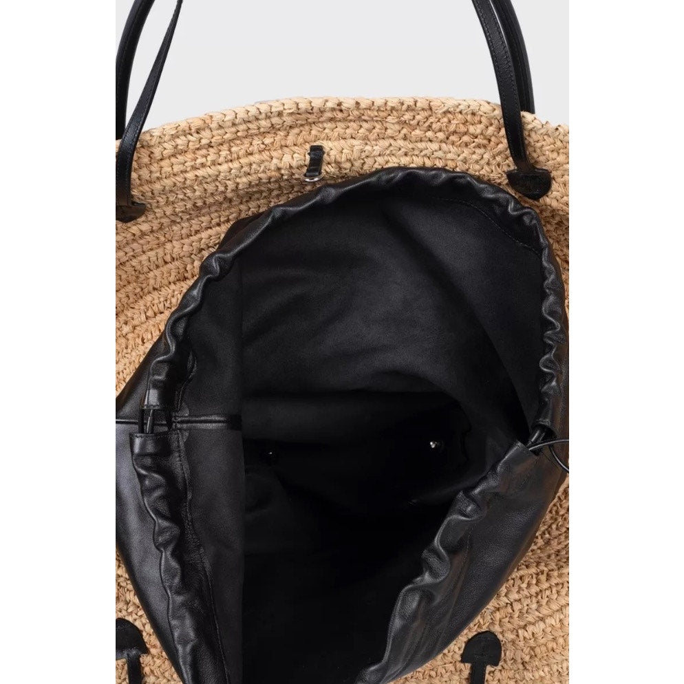 NWT Jil Sander Sombrero Straw & Leather Tote Bag Pre-owned