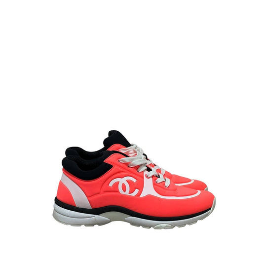 Chanel Orange Neon Athletic Sneakers Sz 39.5 pre-owned