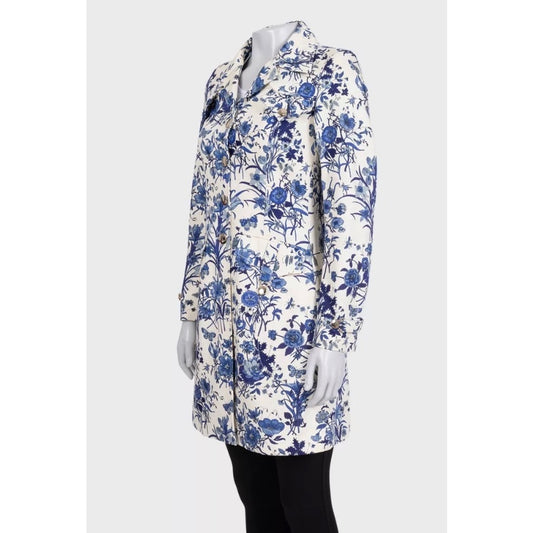 Gucci Resort 2007 White Floral Print Cotton Coat IT 38 Pre-owned