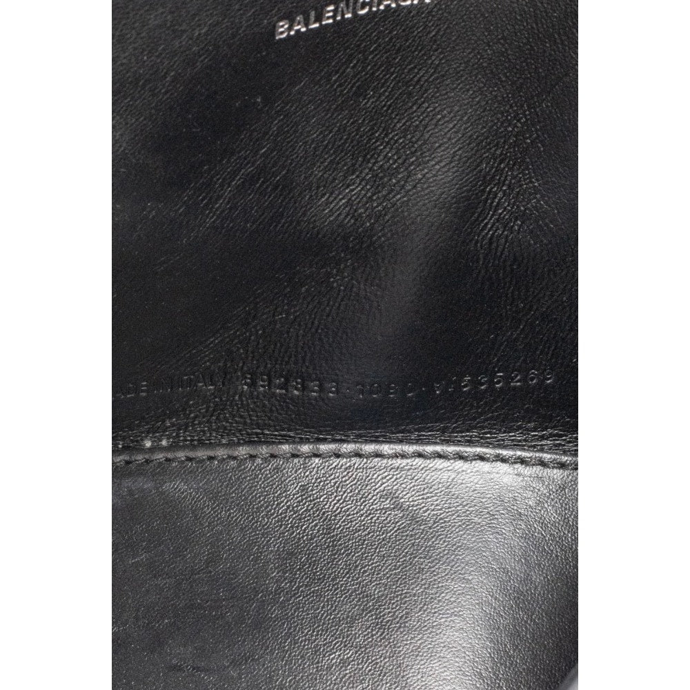 Balenciaga Hourglass Leather Black & White Bag Pre-owned