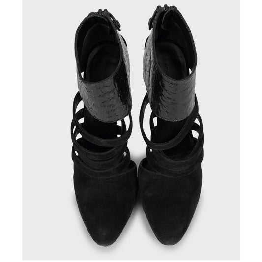 Balenciaga Black Leather & Suede Ankle Boots Size 40 Pre-owned
