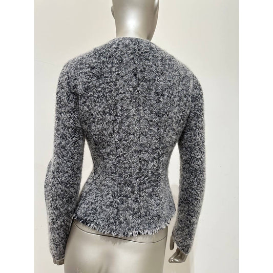 Christian Dior Black & White Tweed Jacket Sz.38 Pre-owned
