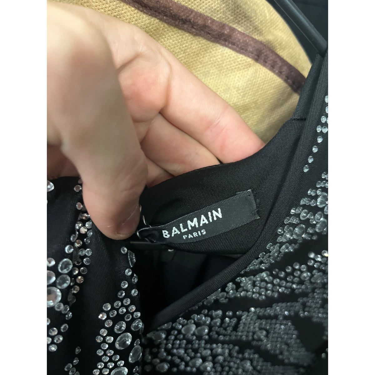 Balmain Black Crystal Embellished Maxi Dress XS Pre-owned