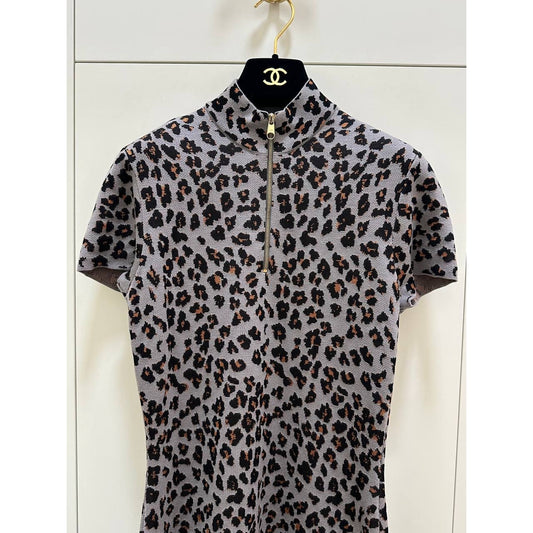 Christian Dior Paris Leopard Knit Dress - FR 38 / US 6 Pre-owned