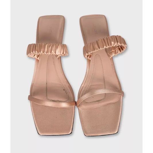 Khaite Pink Textile Kitten Heel Mules - Size 38 Pre-owned