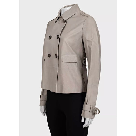 Brunello Cucinelli Beige Leather Jacket - IT 42 / M Pre-owned