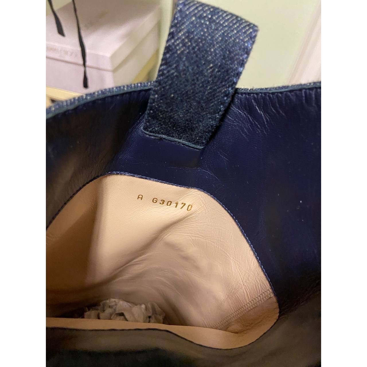 Chanel Denim Logo Boots - Chic Blue Ankle Booties Size 37.5 Pre-owned