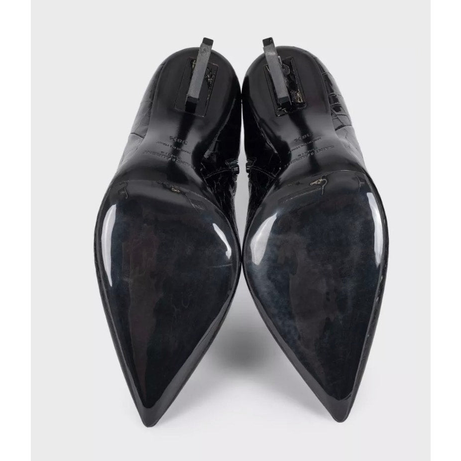 Saint Laurent Opyum Leather Ankle Boots – Size 38.5 Pre-owned