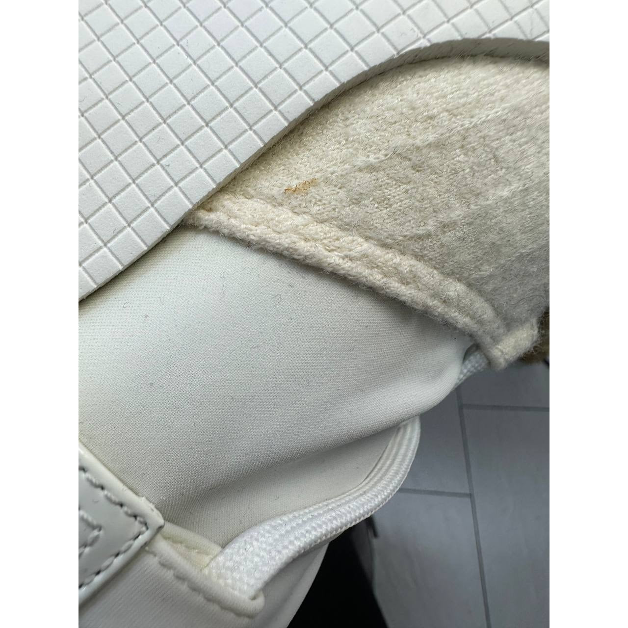 Chanel Off White Patent Leather Neoprene Wedge Boots - 38.5 Pre-owned